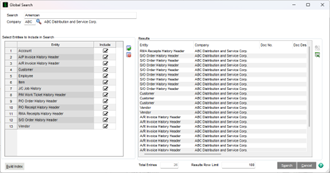 Global Search of Sage 100 Data