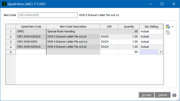 DSD Enhancements SOUS Sales Order Upsell