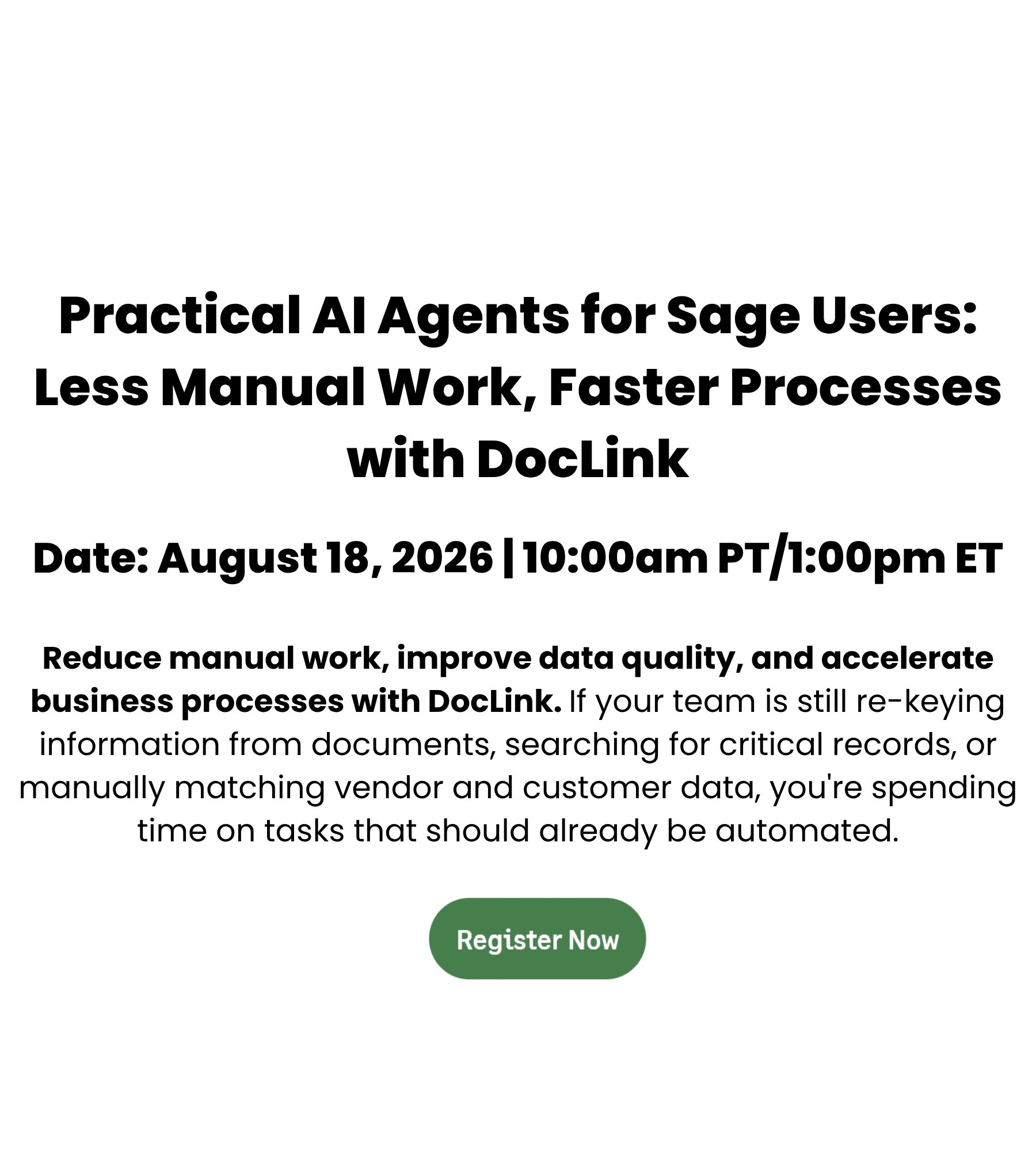 Practical AI Agents for Sage Users Less Manual Work, Faster Processes with DocLink