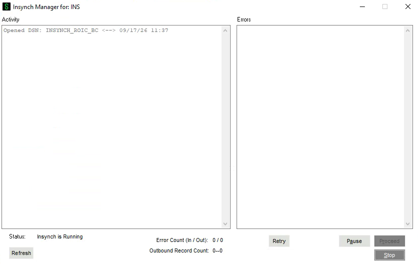 IN-SYNCH 2026 Release New Status Monitor Window